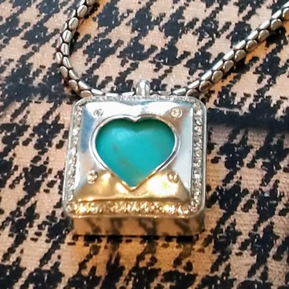 Brighton Open Work Turquoise Heart Necklace